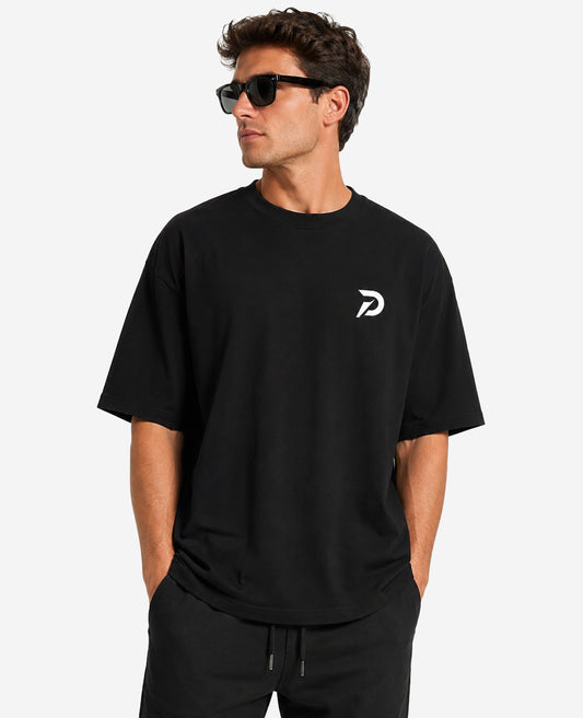 MIDNIGHT Oversized Drop Shoulder T-Shirt – Black