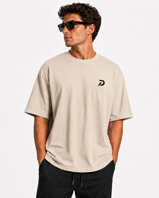 SABR Oversized Drop Shoulder T-Shirt – Beige
